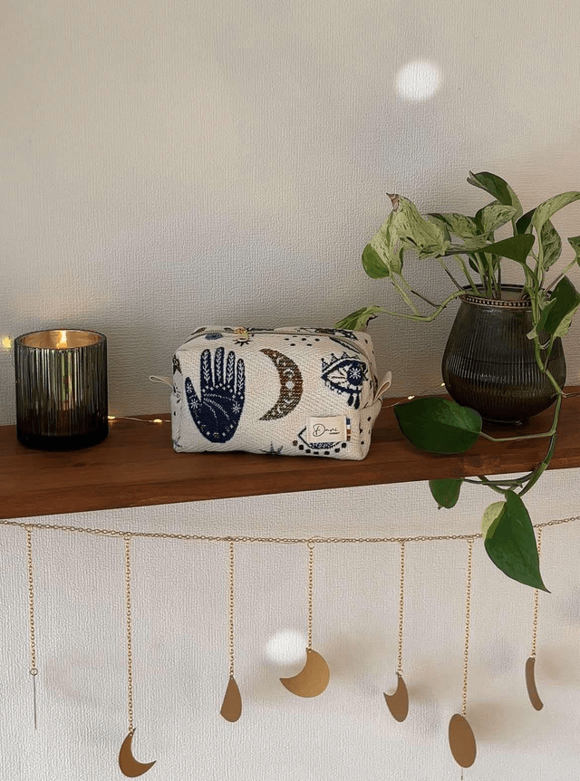 Trousse de toilette en tissu jacquard