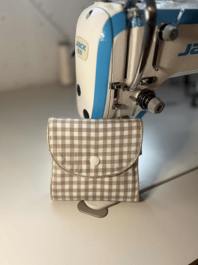 Lingettes réutilisable tissu Vichy, Bambou + pochette de transport