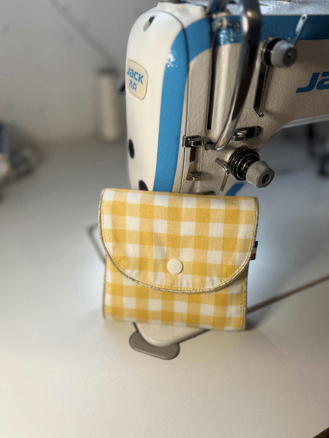 Lingettes réutilisable tissu Vichy, Bambou + pochette de transport
