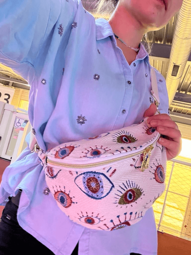 Sac banane avec tissu jacquard