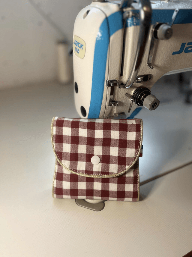 Lingettes réutilisable tissu Vichy, Bambou + pochette de transport
