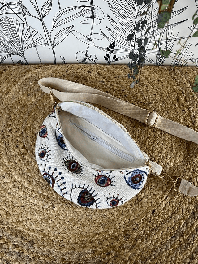 Sac banane avec tissu jacquard