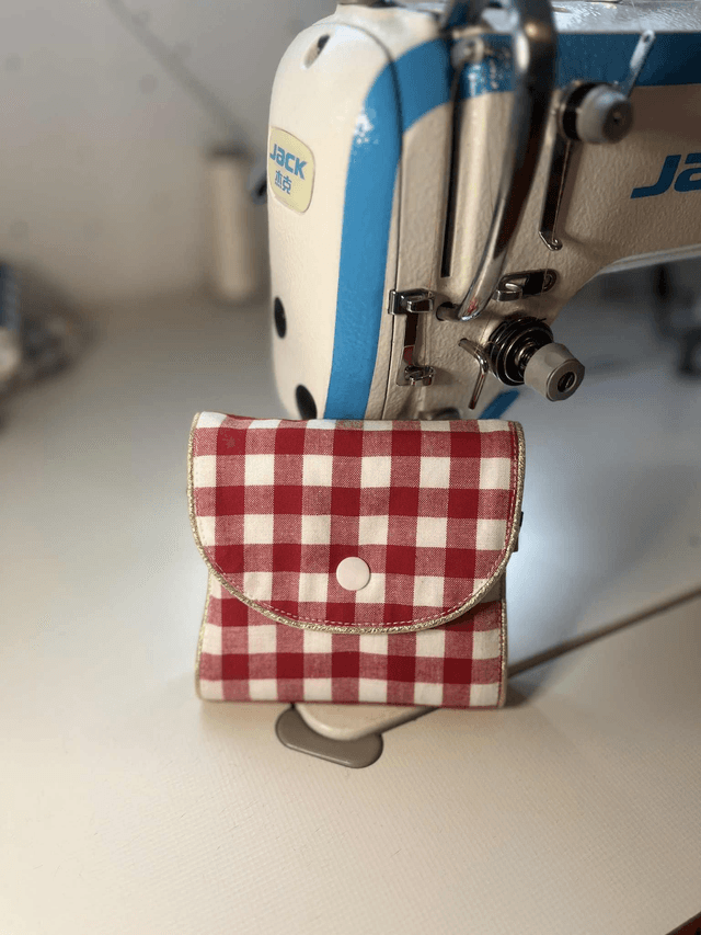 Lingettes réutilisable tissu Vichy, Bambou + pochette de transport