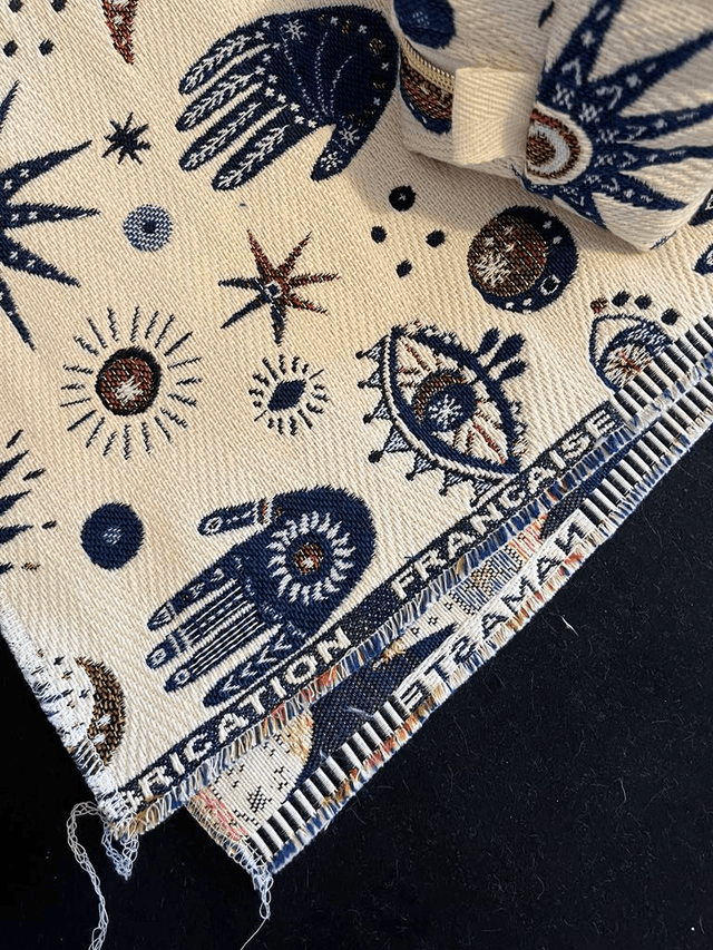 Trousse de toilette en tissu jacquard